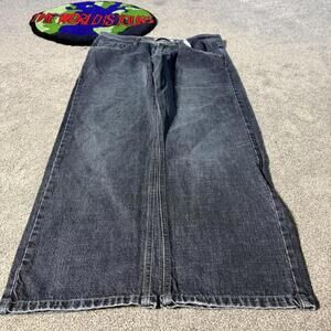NAVY Y2K WRANGLER ACID WASHED RELAXED STRAIGHT FIT BAGGY JEANS